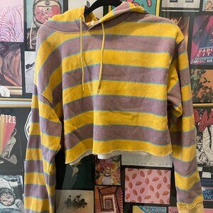 Purple and yellow stripe sweatshirt